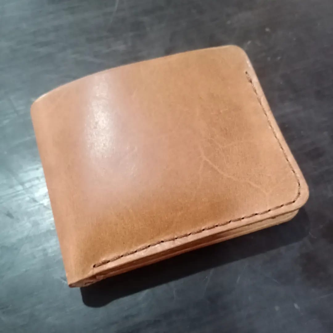 Hand stitched wallets light brown