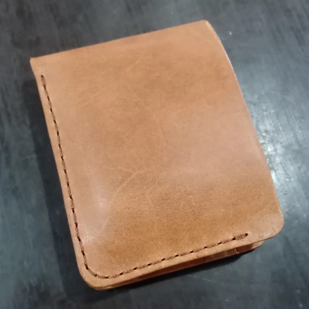 Hand stitched wallets light brown