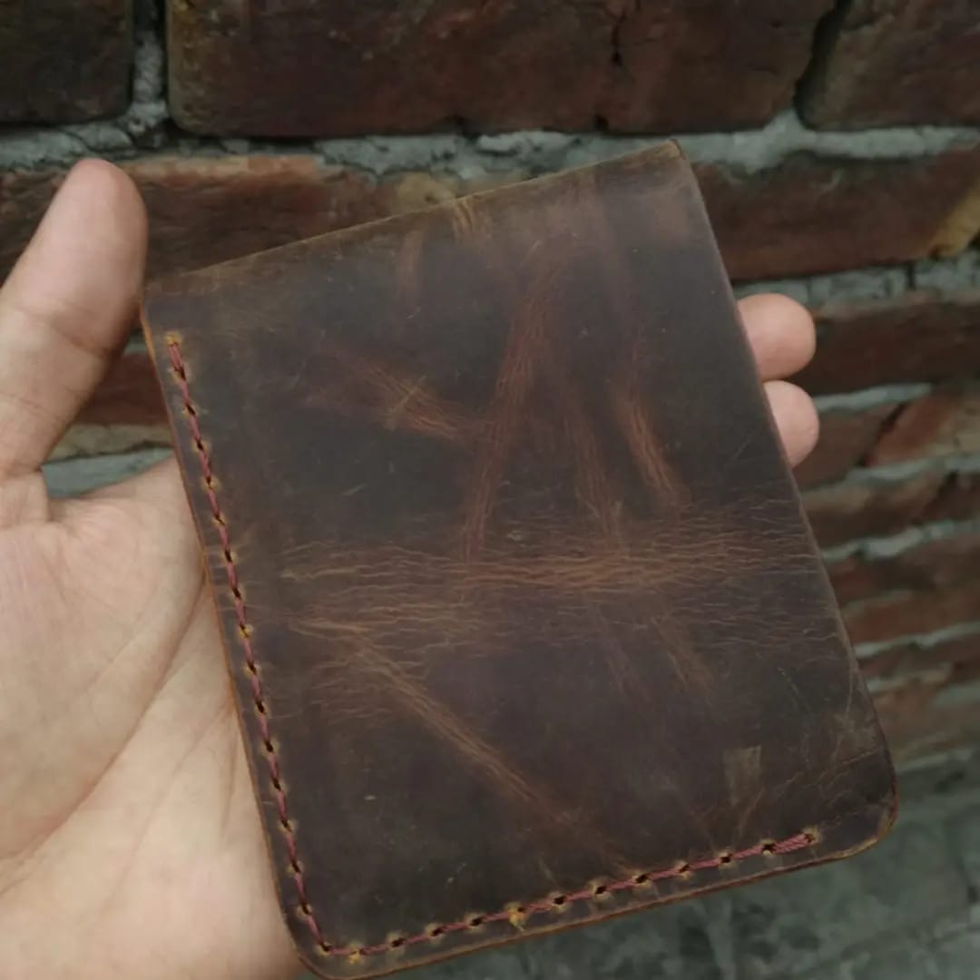 hand stitched wallets Brown