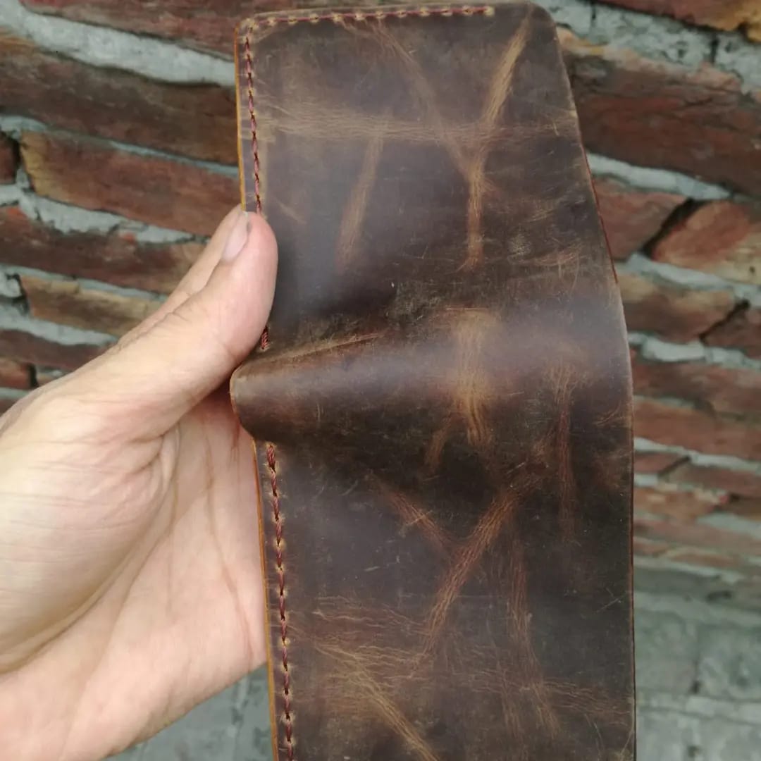 hand stitched wallets Brown