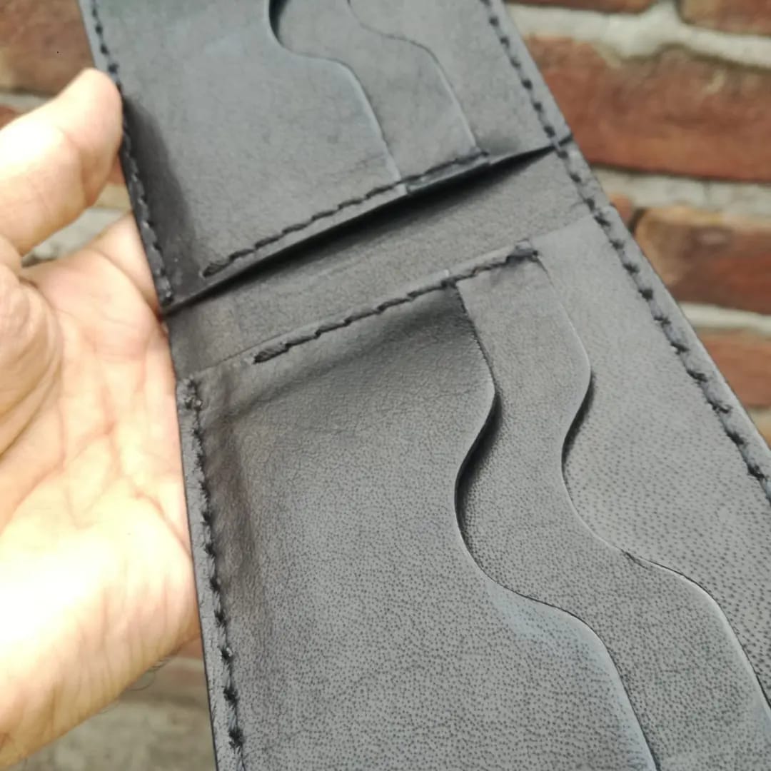 hand stitched wallets - Black