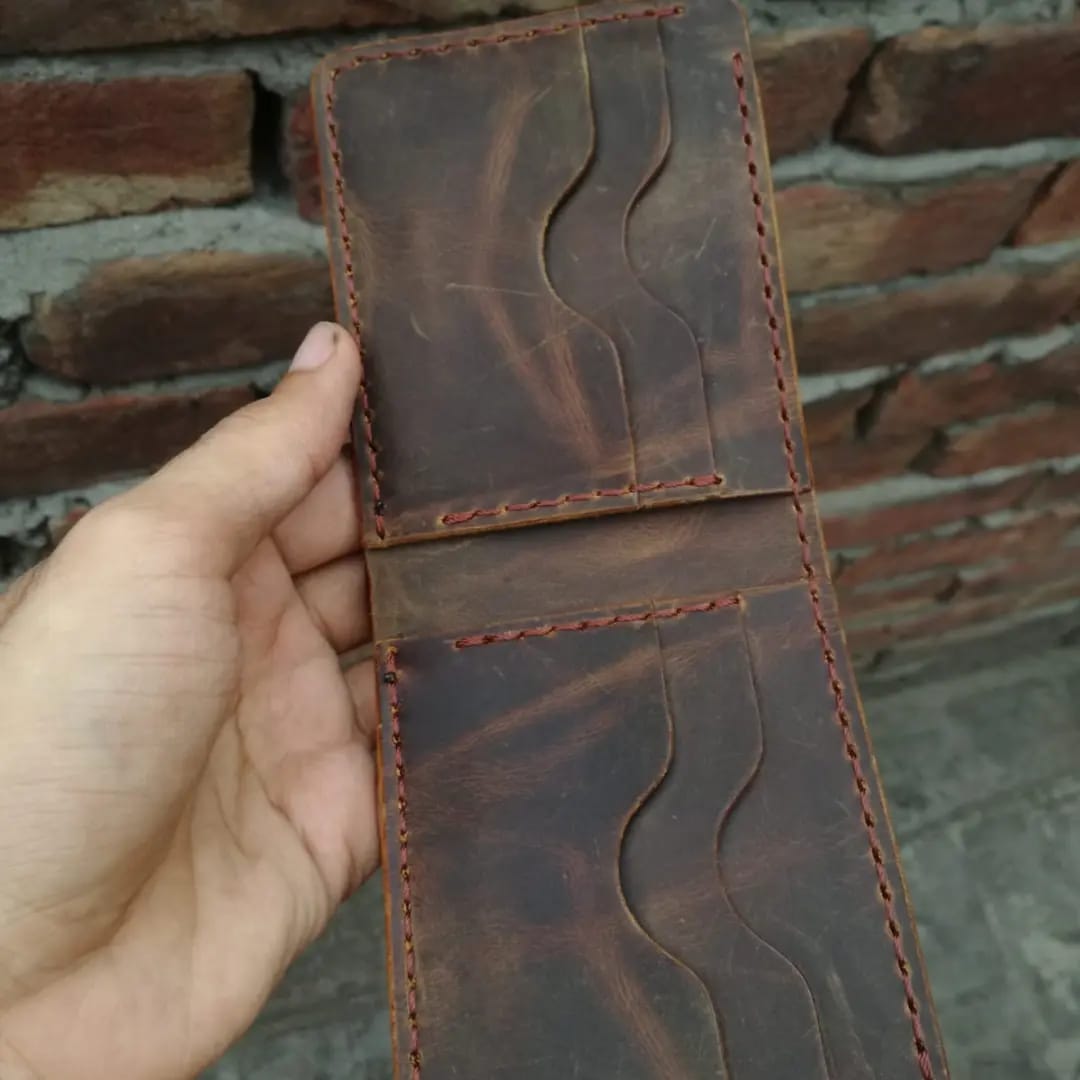 hand stitched wallets Brown