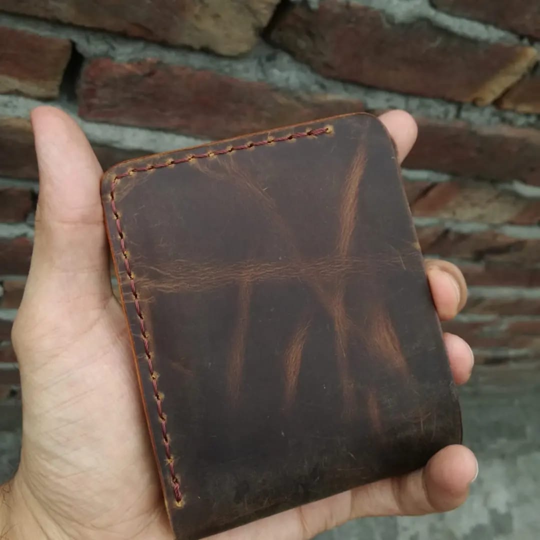 hand stitched wallets Brown