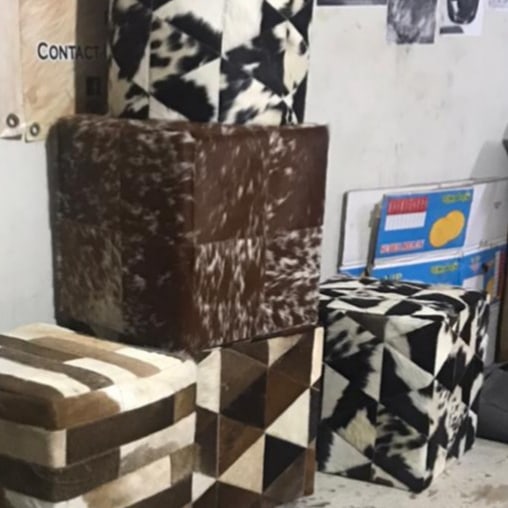 Cow Skin Ottoman