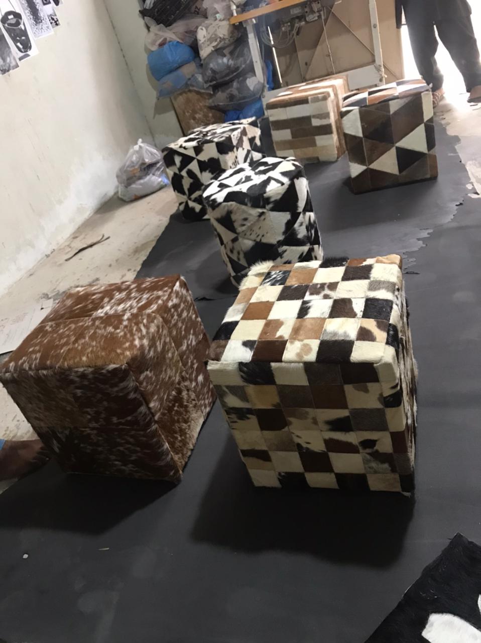 Cow Skin Ottoman