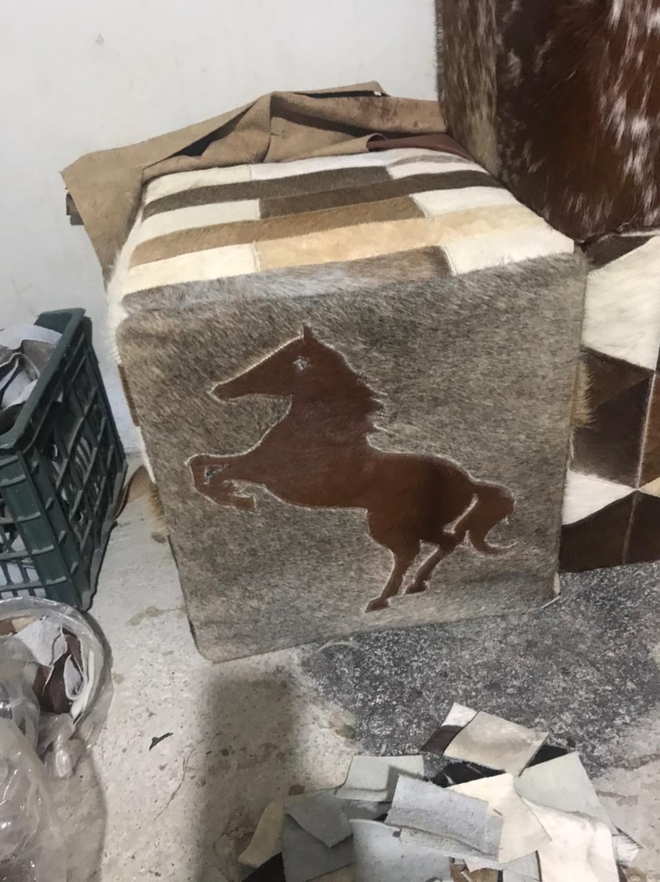 Cow Skin Ottoman