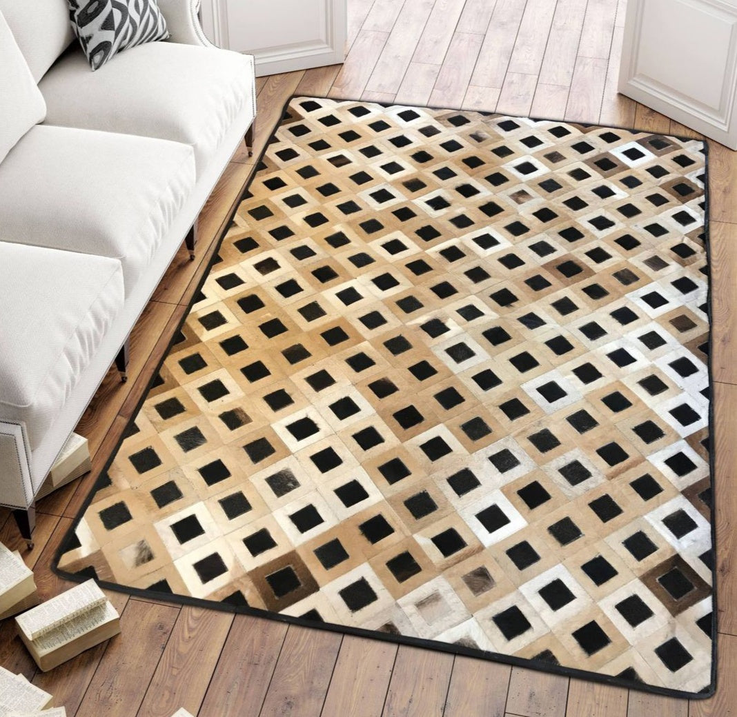 Cow skin patchwork rugs