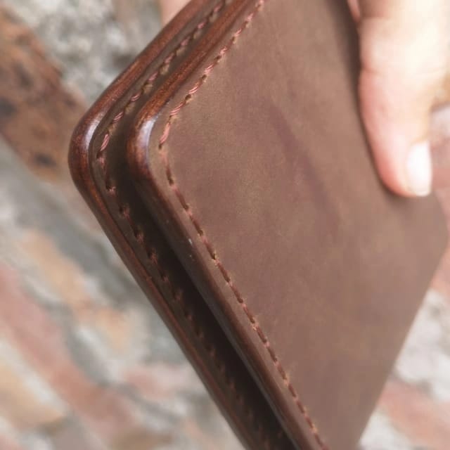 Handmade and hand Stitched pullup wallet