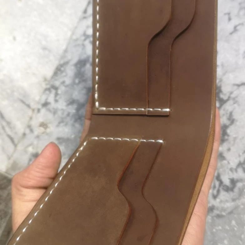 Handmade and hand Stitched pullup wallet