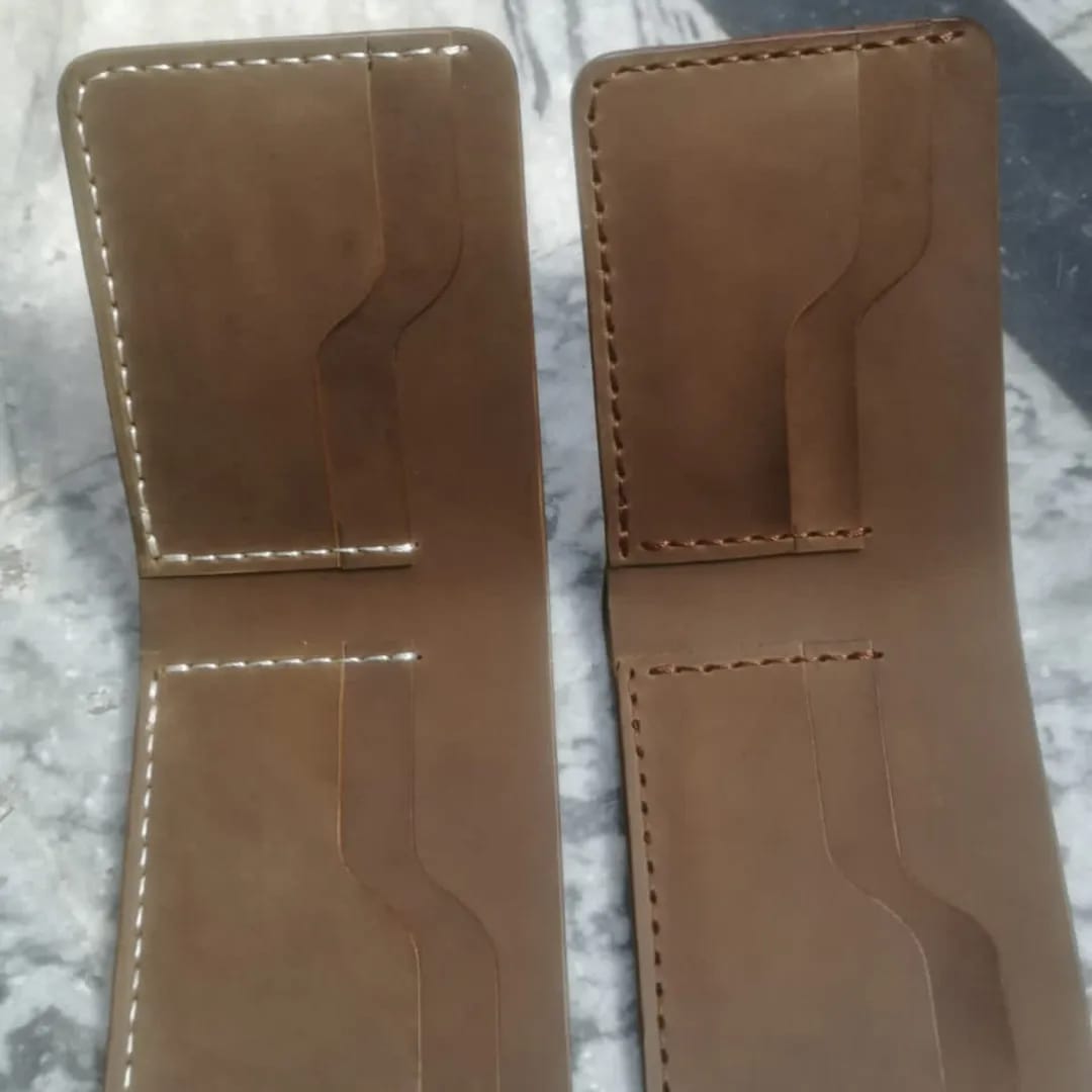 Handmade and hand Stitched pullup wallet