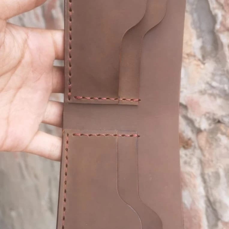 Handmade and hand Stitched pullup wallet