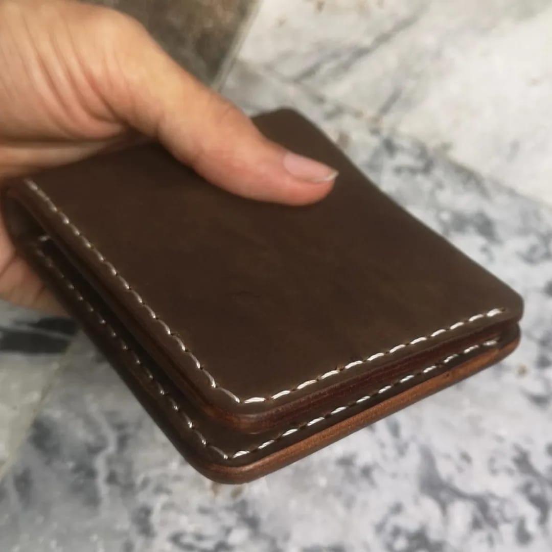 Handmade and hand Stitched pullup wallet