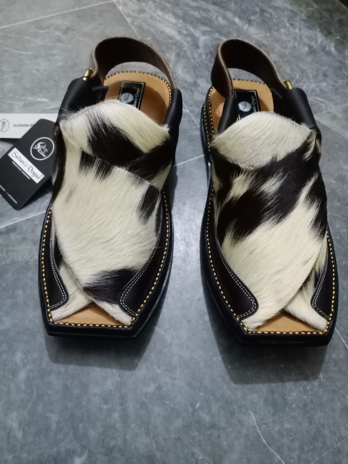 Cow Skin High heel shoe with side straps