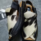 Cow Skin High heel shoe with side straps