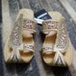 Hand embroidery till work leather Chappals