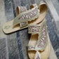Hand embroidery till work leather Chappals