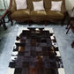 cow skin patchwork rug