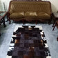 cow skin patchwork rug