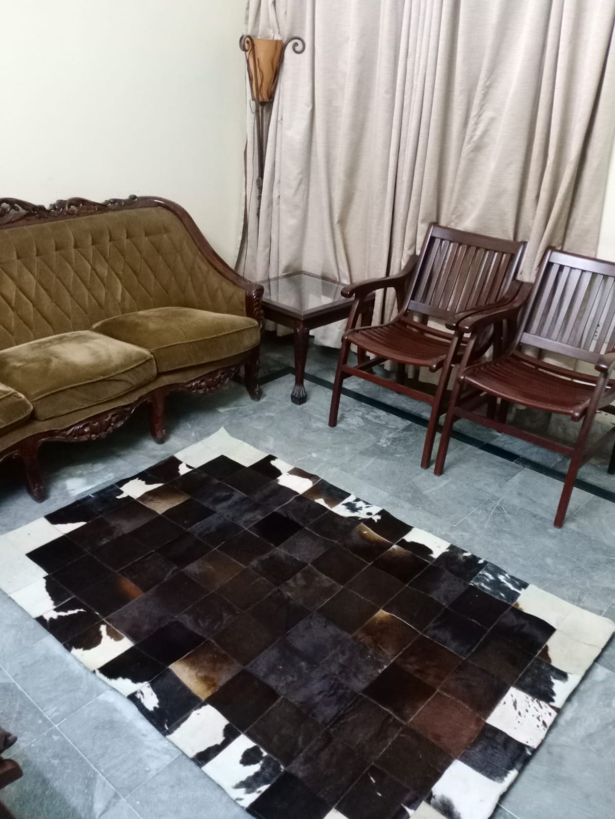 cow skin patchwork rug