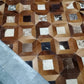 cow skin patchwork rug