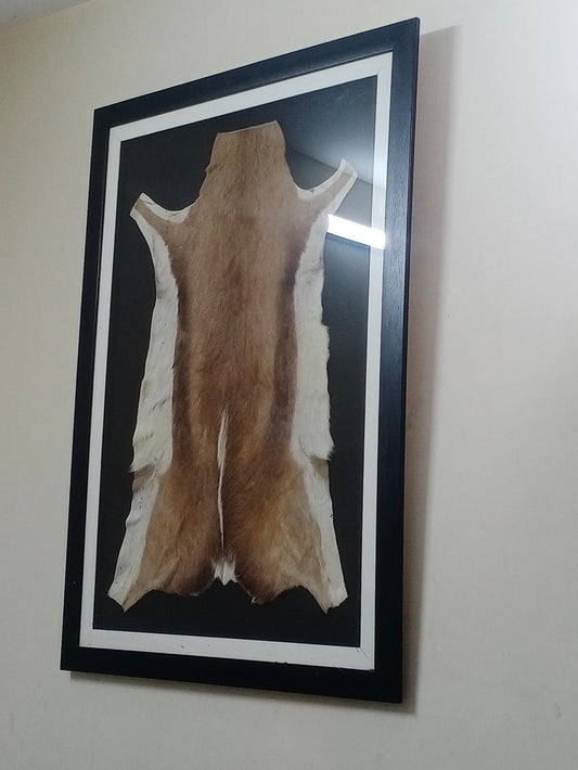 Reindeer skin wall hanging frame